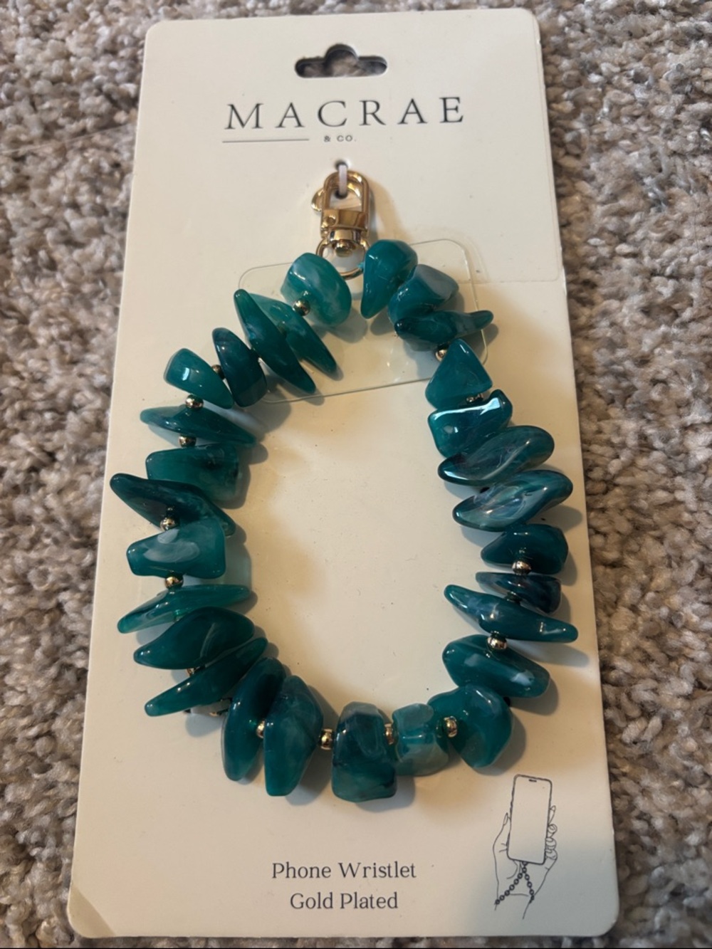 NWT Macrae Teal Stone Phone Wristlet